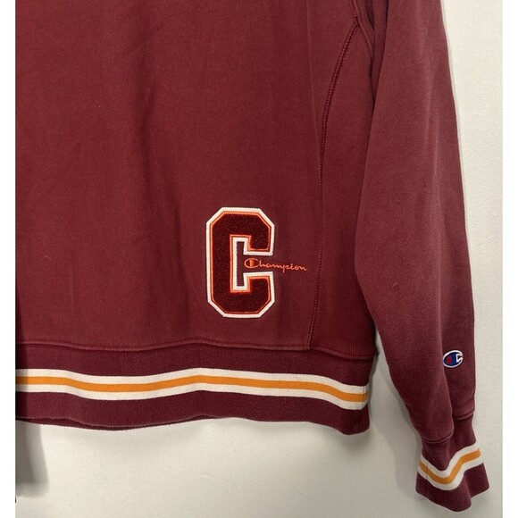 Champion Premium Reverse Weave Crew Medium Chenille C Applique Loose Maroon - Picture 6 of 6